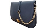 Dark Blue Real Leather Crossbody Bag